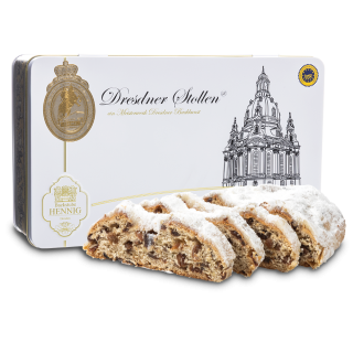 500g Original Dresdner Christstollen ® in Geschenkdose "Frauenkirche"
