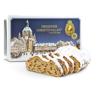 1000g Original Dresdner Christstollen ® in weißer Geschenkdose 