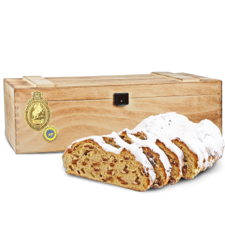 Dresdner Christstollen ®, 1000g in in Holzkiste