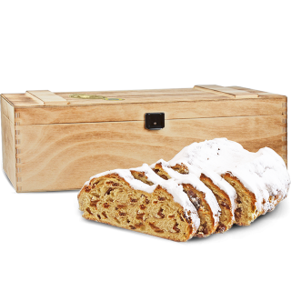 Dresdner Christstollen ®, 1000g in in Holzkiste