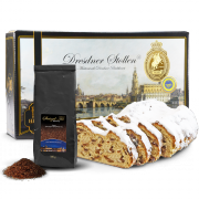 Dresdner Christstollen ® 500g in Stollenkarton mit Stollentee